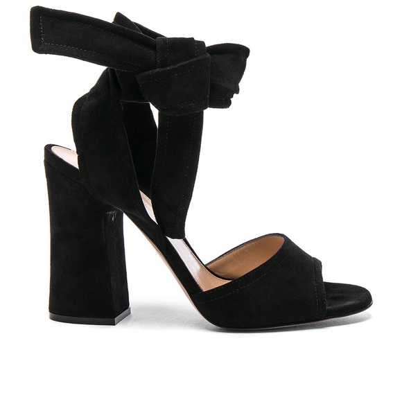 Gianvito Rossi Shoes - GIANVITO Rossi Nika Ankle Tie Black Suede Heels